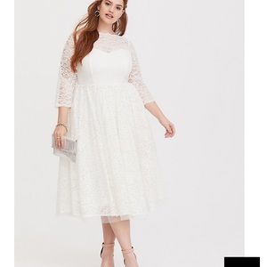 Special occasion white midi dress
